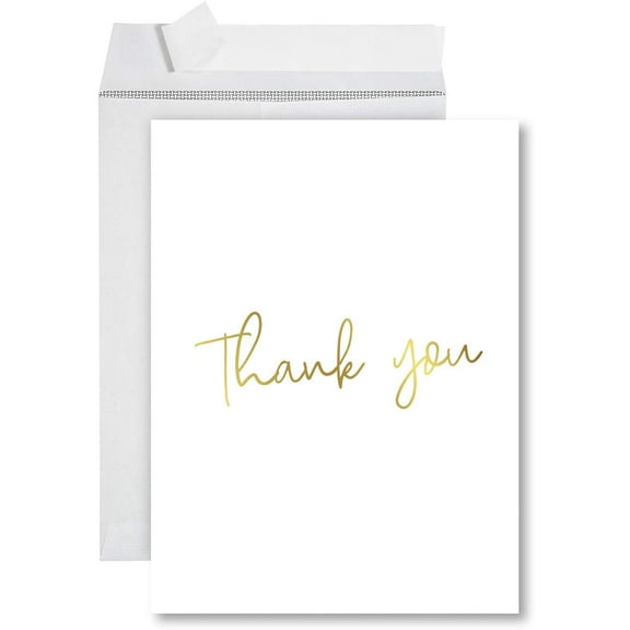 Koyal Wholesale Big Jumbo Thank You Card With Envelope 8.5 x 11 inch, Greeting Card, Thank You Gold Script