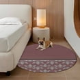 thumbnail image 2 of Boho Red Brown Flower Round Area Rug 3Ft Washable Small Circle Rugs for Kitchen Entryway, Abstract Bohemia Pesley Floral Non-Slip Carpet Floor Mats Indoor Outdoor Carpet Runner Aesthetic Home Decor, 2 of 8