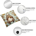 thumbnail image 4 of QZHH  Cute Sloths Sitting Around Donuts Pattern Pillow Covers Printed Throw Pillow Cases Outdoor Decorative Pillow Covers Brown and Green 2pc, 4 of 6