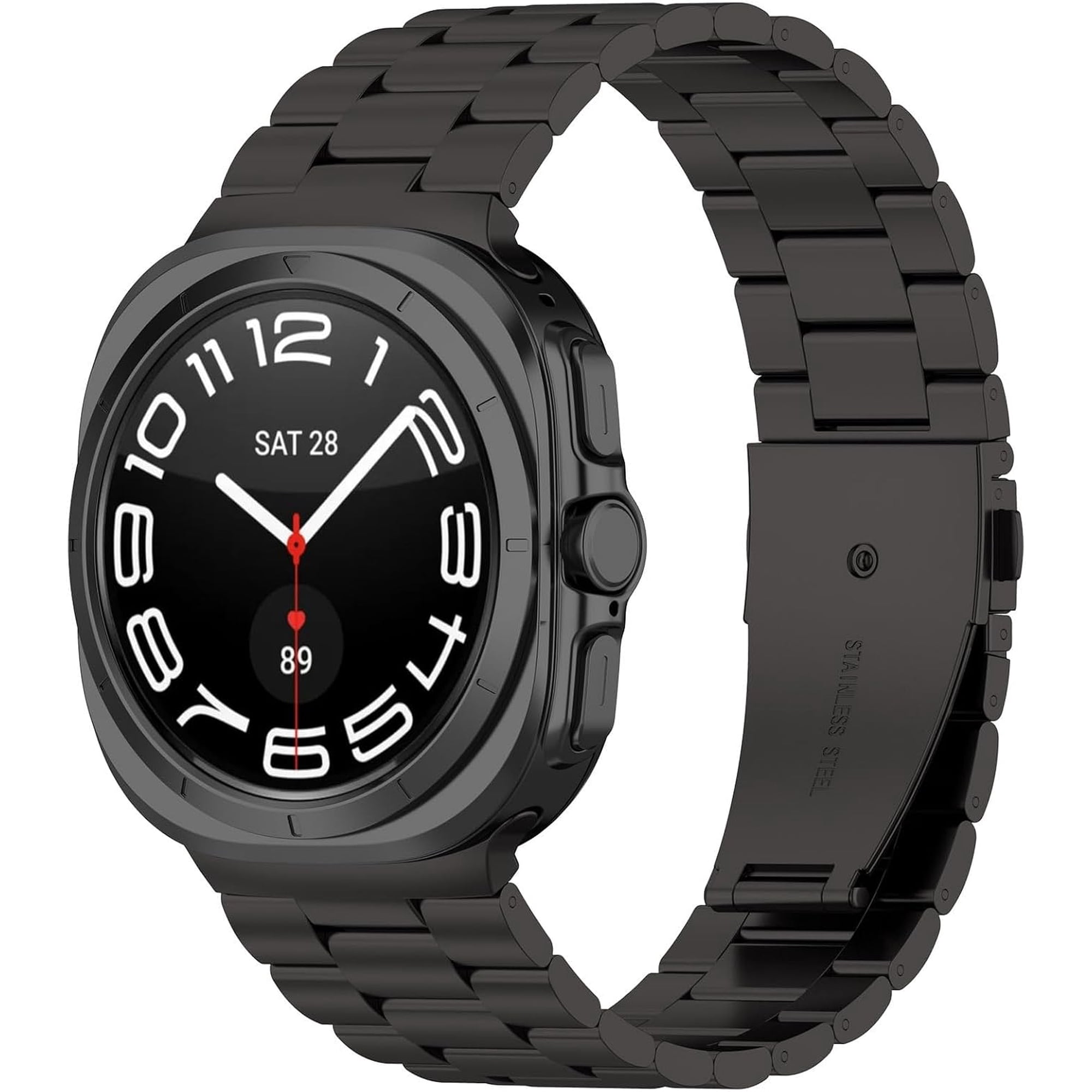 MYKOMI Stainless Steel Bands Compatible with Samsung Galaxy Watch Ultra2 47mm | Metal Strap, No Gap Design, Business & Casual Style, for Wrist 5.5"-8.7", Replacement Wristband for Women Men