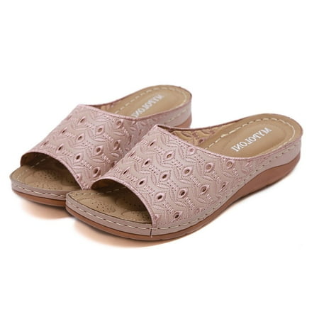 

Shldybc Slippers for Women Summer Women s Ladies Thick Comfortable Flat Slipper Sandals Beach Casual Shoes Summer Savings Clearance