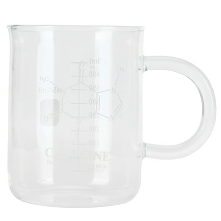 

Beaker Mug Borote Glass Cup with Handle and Measu Scale for Coffee Tea