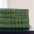 thumbnail image 5 of Lavish Home 8 Piece 100% Cotton Plush Bath Towel Set - Green, 5 of 5
