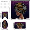 thumbnail image 4 of Black Queen Shower Curtain Set, Gold Ray Women Bahtroom Sets with Shower Curtain and Rugs, Toilet Lid Cover, Bath Mat, Waterproof Fabric Valentines Shower Curtains with Hooks, 4 of 7