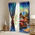 thumbnail image 3 of Manfei Red Farm Truck Black Out Curtains, Merry Christmas Curtains Pack of 2 (42x63 Each) for Kids Boys Girls, Cute Gingerbread House Bedroom Curtains, Luxury Home Decor, 3 of 6