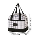 thumbnail image 3 of EDHITNR Plaid Insulated Lunch Bag，Thickened Aluminum Foil Bento Tote，Large Capacity Handheld Picnic Thermal Container, 3 of 7