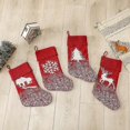 thumbnail image 4 of Christmas Decorations, Thick Knit Christmas Socks Gift Bag Santa Snowman Deer Socks 1pcs-Red, 4 of 5