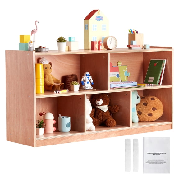KFFKFF 5 Section Storage Rack Drawer Cabinet Storage 2 Shelves for Home School