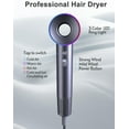 thumbnail image 3 of Professional Ionic Hair Dryer, 1800W High Speed Blow Dryer for Home Salon, Real 200 Million Negative Ions, 120,000 RPM Brushless Motor for All Hair Types-1 (Silver), 3 of 7