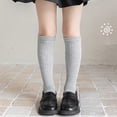 thumbnail image 4 of Jalioing Knee High Socks for Girls School Uniform Cotton Stockings Girls Kids Breathable Soft Long Socks, 4 of 6