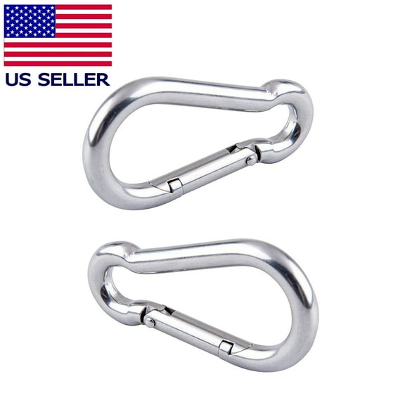 Stainless Steel Carabiner Snap Hooks 2-Pack for Bodybuilding and Gym Use