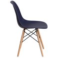 thumbnail image 3 of Elon Series Black Plastic Chair with Wooden Legs, 3 of 9