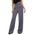 thumbnail image 2 of Womens Pants Palazzo Pants for Women Women's Casual Pants High Waist Straight Leg Trousers for Everyday Wear Comfortable Summer Fall Dress Pants for Women, 2 of 5