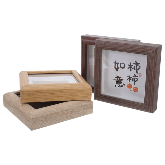 Luxshiny 4-Pack 4x4 Inch Rustic Brown Small Picture Frames Set for Tabletop Display and Home Decor