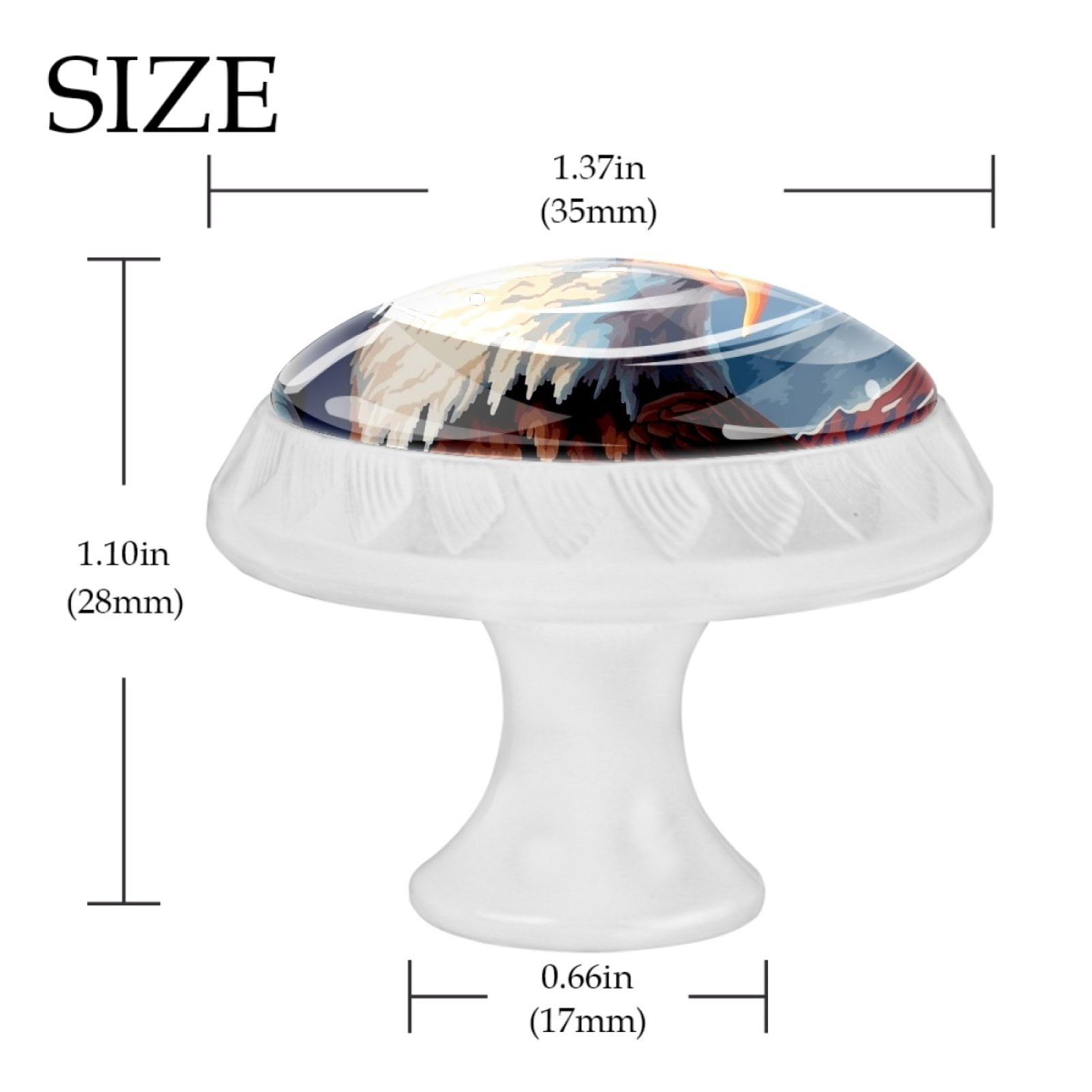 4 Pcs Eagle and American Flag Knobs for Kitchen Cabinet Cupboard Dresser Bookcase Drawer Pulls Handles Round Home Decor
