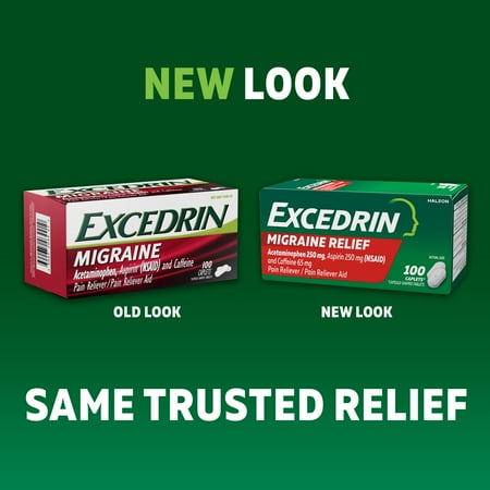 Excedrin Migraine Medicine Caplets for Migraine Headache Relief, 200 Count