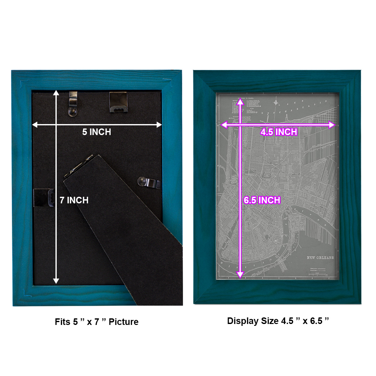 City Map of New Orleans -Framed Print w/glass-Ocean Blue