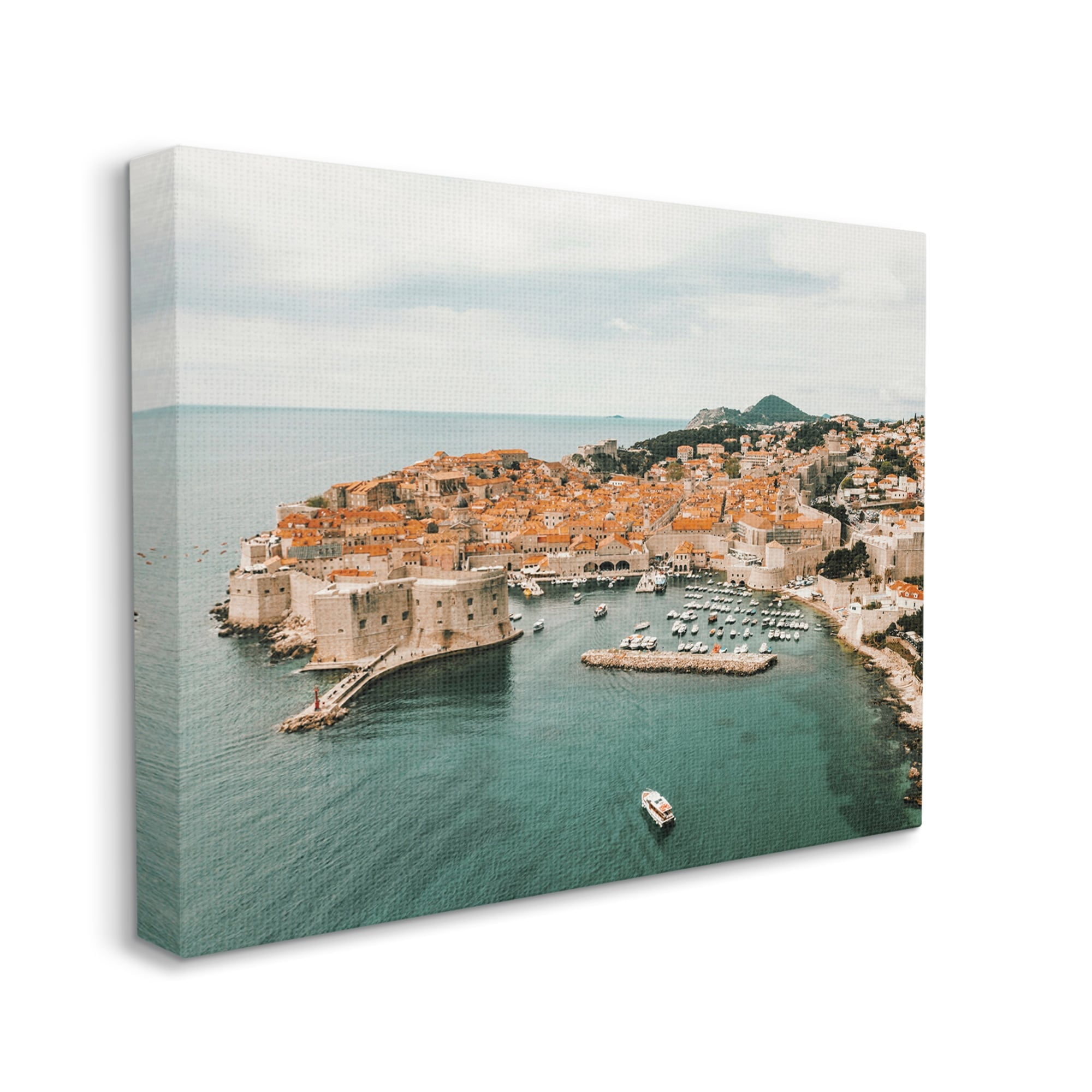 Stupell Seaside Port Town Architecture Landscape Photography Gallery Wrapped Canvas Print Wall Art