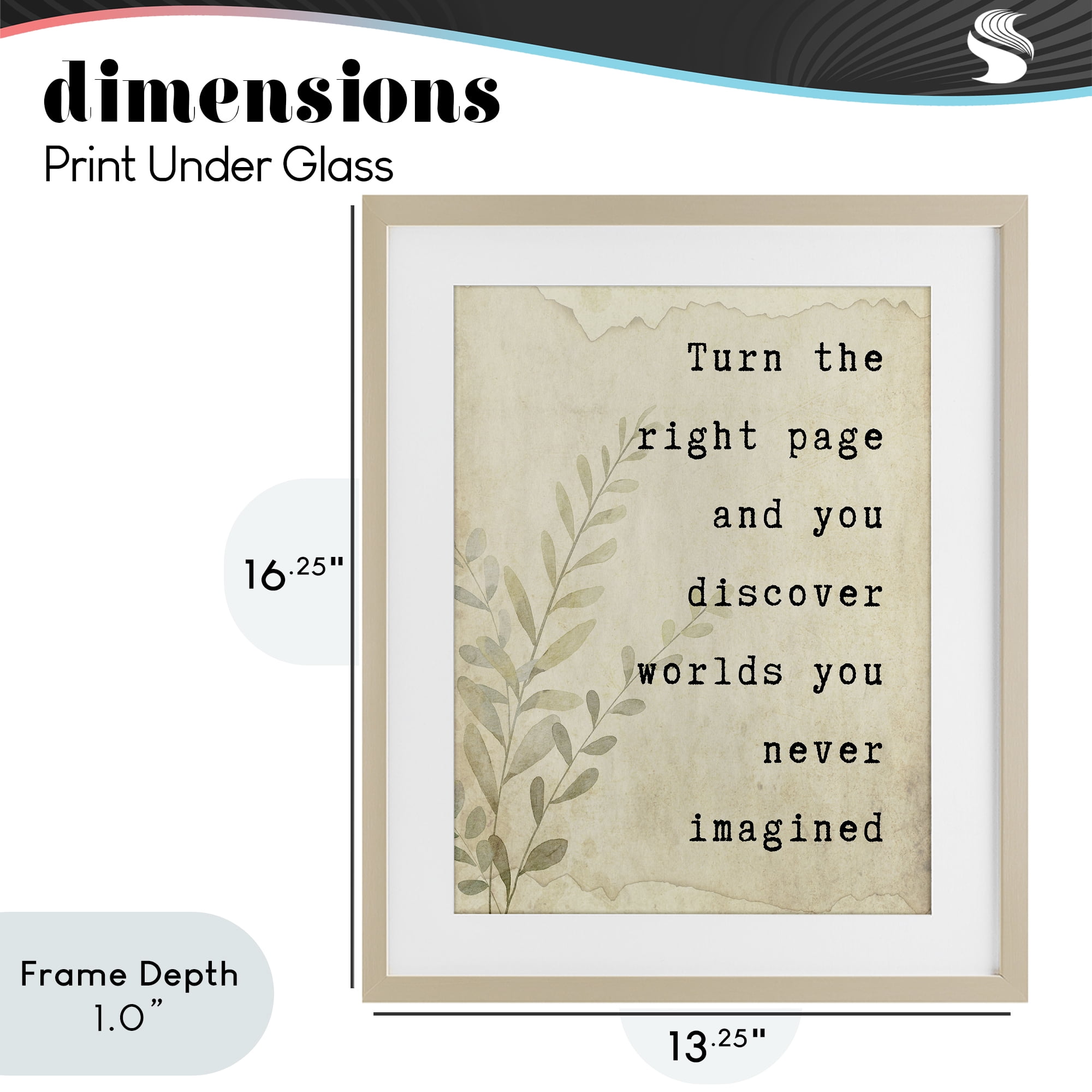 Stupell Industries Literary Wonders Quote Birch Framed Print Under Glass, design by Julia Frost