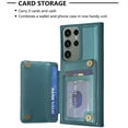 thumbnail image 4 of ELEHOLD for Samsung Galaxy S22 Plus Card Holder Back Case with Pockets, Premium PU Leather ID Cash Credit Slots Magnetic Kickstand Flip Folio Slim Hard Protective Cover, green, 4 of 7