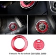 thumbnail image 4 of HUGFEGWE Engine Start Button Cover, 2pcs Engine Start Stop Button Trim Cover Aluminum Alloy Decor Fit for Infiniti Q50 Q50L QX60(Red) CJB91-46372, 4 of 9