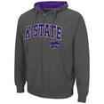 thumbnail image 2 of Men's Colosseum Charcoal Kansas State Wildcats Arch & Logo 3.0 Full-Zip Hoodie, 2 of 3