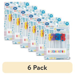 Great Value Celebration Number Birthday Candles, Multicolor, 10 Count