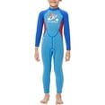 thumbnail image 1 of Soidarity Traje de baño de una pieza para niños, conjunto de esnórquel a prueba de sol, traje de baño elástico con cremallera, traje de baño cálido Deportes acuáticos azul XXL Soidarity OD003312-05, 1 of 6