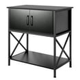 thumbnail image 2 of 20-30 Gallon Aquarium Stand, Fish Tank Stand with Cabinet Storage for Fish Tank Accessories Storage, Metal Turtle Reptile Tank Stand Terrarium Stand, 30.7" L*16.5" W Tabletop, Black, 2 of 5