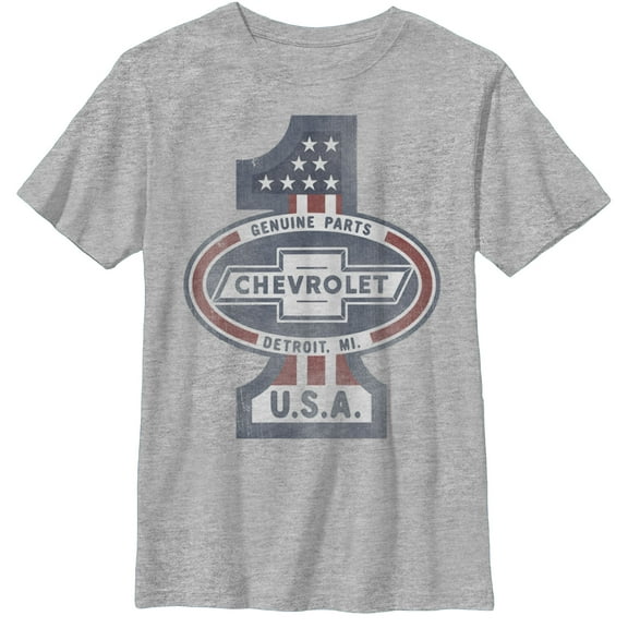 Boy's General Motors All American Chevrolet Logo Graphic Tee Athletic Heather Small