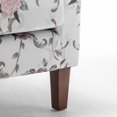 thumbnail image 3 of Sillón de mezcla de poliéster con patrones, marco de madera de abedul sólido con piernas cónicas marrones, silla de acento acolchada de espuma con detalle de adorno para la oficina de la sala de estar, 3 of 5