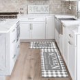 thumbnail image 4 of Grey Buffalo Plaid Kitchen Mat Set of 2 Non Slip Thick Kitchen Rugs and Mats for Floor Comfort Standing Mats for Kitchen, Sink, Office, Laundry, 17"x47"+17"x28", 4 of 6