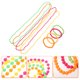 thumbnail image 5 of 1 juego de collar de cuentas de neón, pulsera de cadena de bolas con cuentas, accesorios para vestido de fiesta (collar y pulsera), 5 of 6