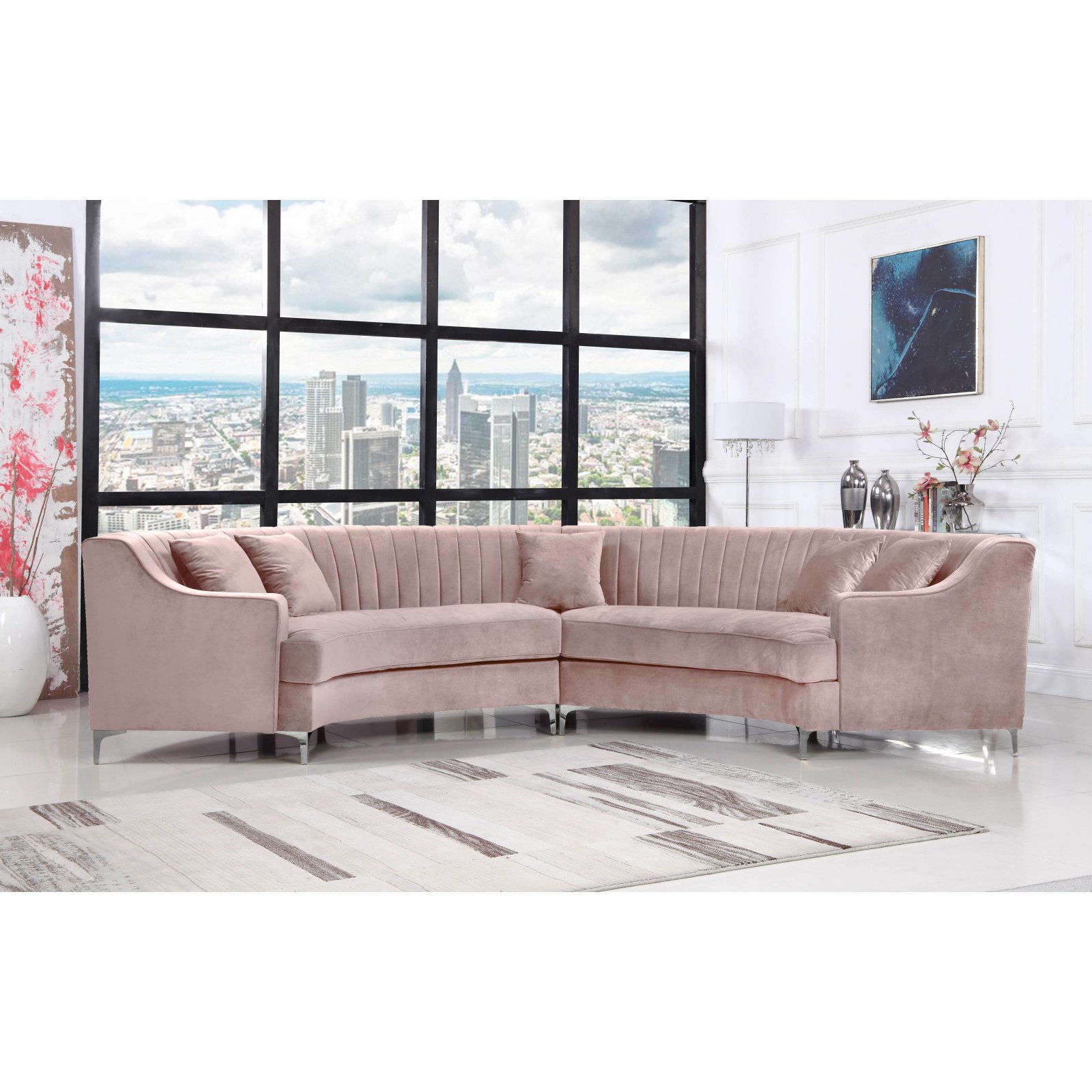 Meridian Furniture Inc Jackson Upholstered Sectional Sofa
