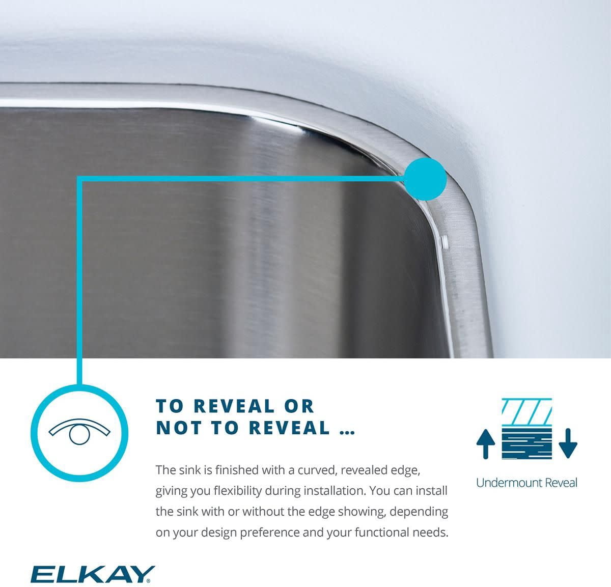 Elkay ELUH2816 Lustertone Stainless Steel 30-1/2" x 18-1/2" x 7-1/2", 1-Bowl Undermount Kitchen Sink