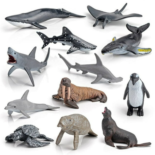 Juguetes de Animales Oceánicos 12 Piezas NikouMX
