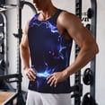 thumbnail image 5 of Gukieu Blue thunder bolt light Print Men's Quick Dry Fitness Vest, Round Neck Sleeveless Fitness Bodybuilding Top-XX-Large, 5 of 7