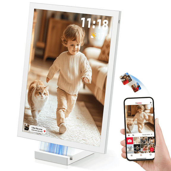 NGTeco WiFi Digital Picture Frame with 64GB Storage, 10.1" HD Touch Screen Digital Photo Frame, 5000mAh Battery, Share Photos/Videos Instantly via Frameo App