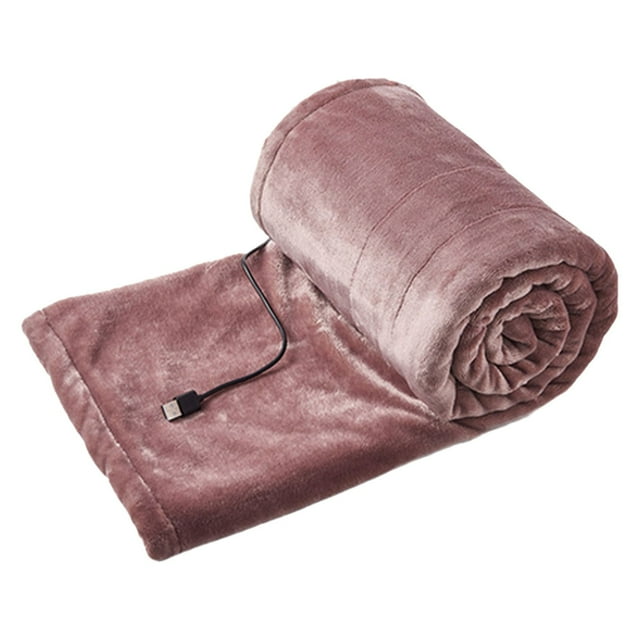 2025 Upgraded Heated Blanket – Battery Operated USB Flannel Heating Throw, Portable Cordless & Washable Electric Blanket for Camping, Winter, Travel & Emergency Heating, Pink, Blanket