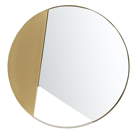 SAFAVIEH Bryley 16 in. Geometric Round Mirror, Brushed Brass