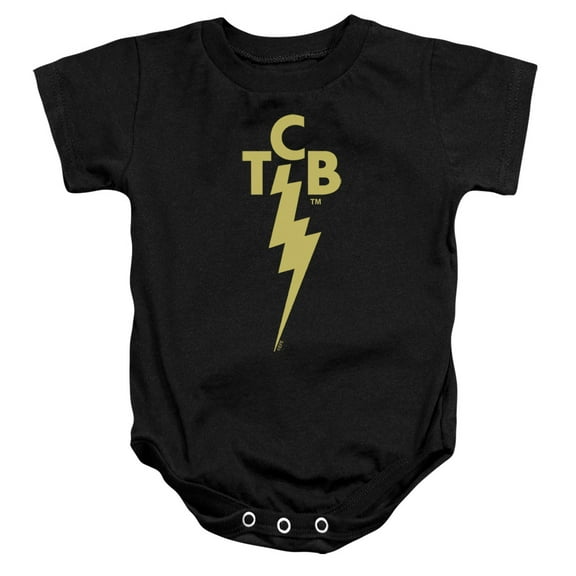 Trevco ELV640-SS-2 Elvis Presley & TCB Logo Infant Snapsuit, Black - Medium - 12 Months
