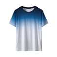 thumbnail image 6 of Antqov Mens T Shirts, Fashion Gradient Print Round Neck Short Sleeve Oversized Casual Tops, Summer Daily Comfortable Lightweight Soft Tees Running Shirts, 6 of 10