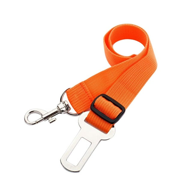 Clip de Arnés de Sujeción Seguro Ajustable para Mascotas, , Perros, Cinturón - Naranja