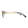 thumbnail image 4 of Art Nouveau Luxury 90s Rimless OG Oval Sunglasses Gold Brown Green Gradient, 4 of 4