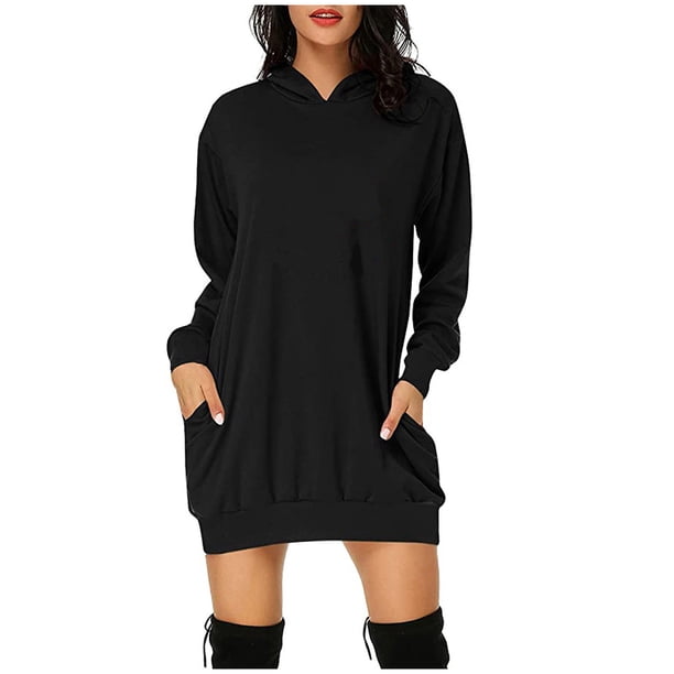 Sudadera Mujer Gibobby Moda de Navidad Vestido Encapuchado Mangas Largas Corto Tamaño M