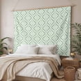 thumbnail image 3 of Teal Geometric Large Tapestry for Bedroom Wall Hanging Tapestry, Art Contemporary Modern Abstract Ceiling Backdrop Tapestries Poster Blanket Wall Decor for Teens Room Living Room Dorm 85" x 90", 3 of 8