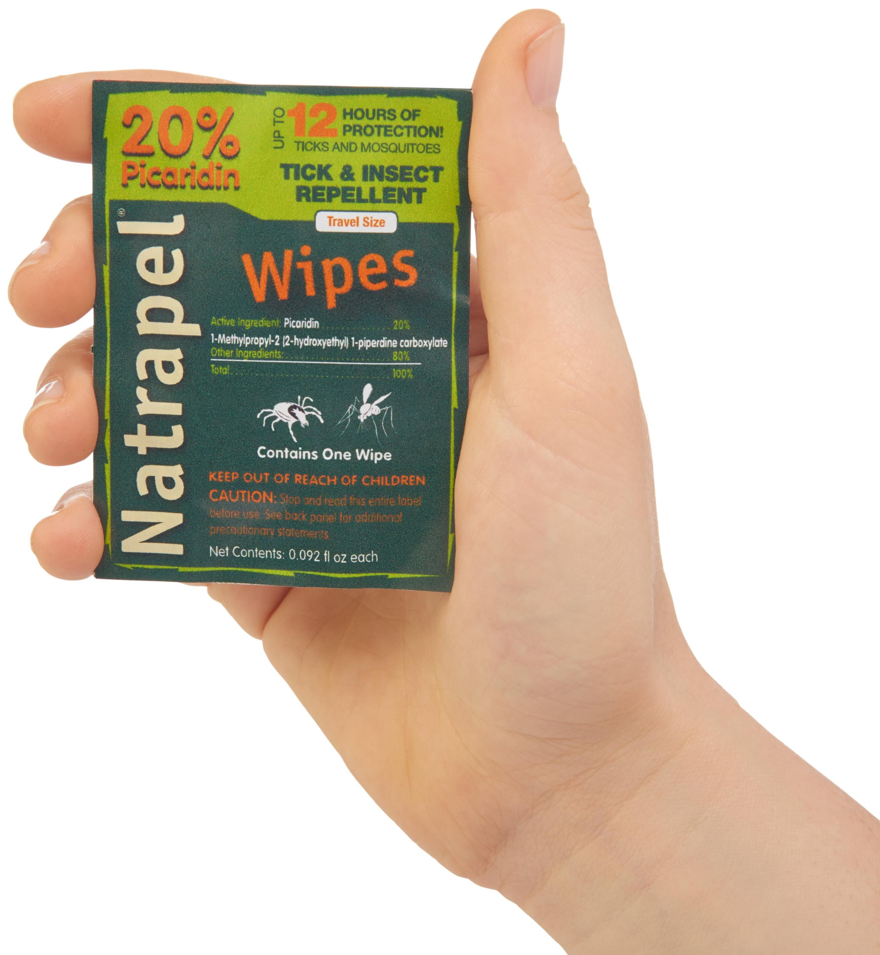 Natrapel Tick & Insect Repellent 12-Hour Wipes, 12 Count