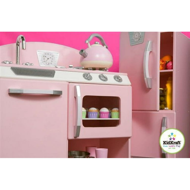 Kidkraft Retro Kitchen and Refrigerator in Pink