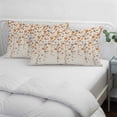 thumbnail image 4 of Weeping Flowers Standard Size Pillow Cover,Pillowcase Protectors with Zipper,Breathable Decorative Throw Pillow Case Cover,Orange Grey Spring Floral Botanical Rustic Burlap Pillow Shams 20x26Inch, 4 of 8