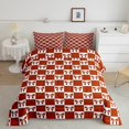 thumbnail image 2 of Erosebridal Ensembles de Literie Rouge Buffle Simple avec Couette, Ensembles de Literie Mignons Nœud Simple avec Couette, Décoration de Chambre à Carreaux Géométriques, Réversible 2 Pcs, 2 of 8